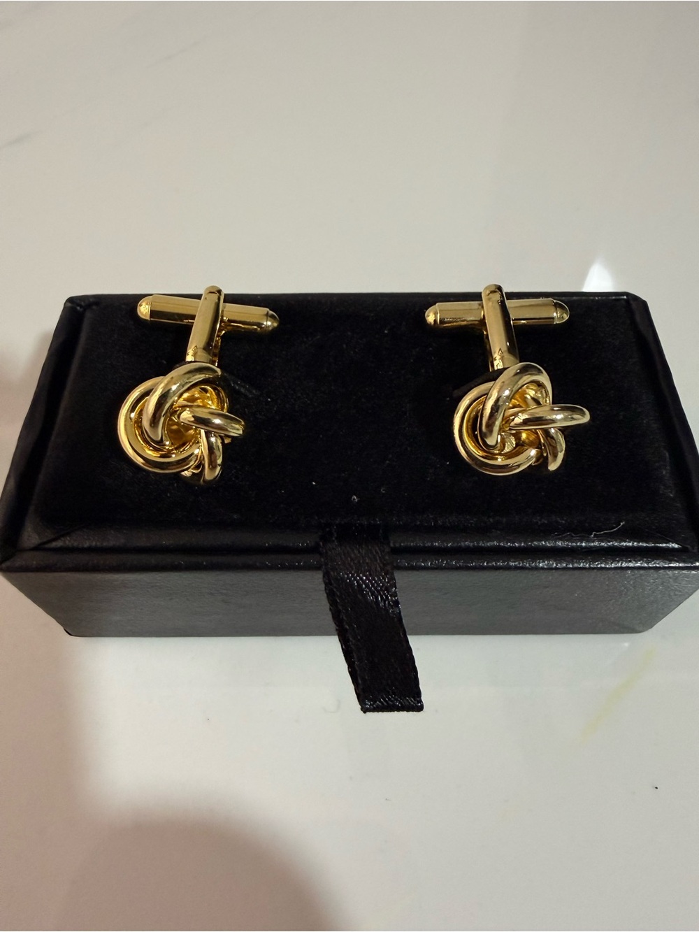 Gold Tone Knot Cufflinks for Men